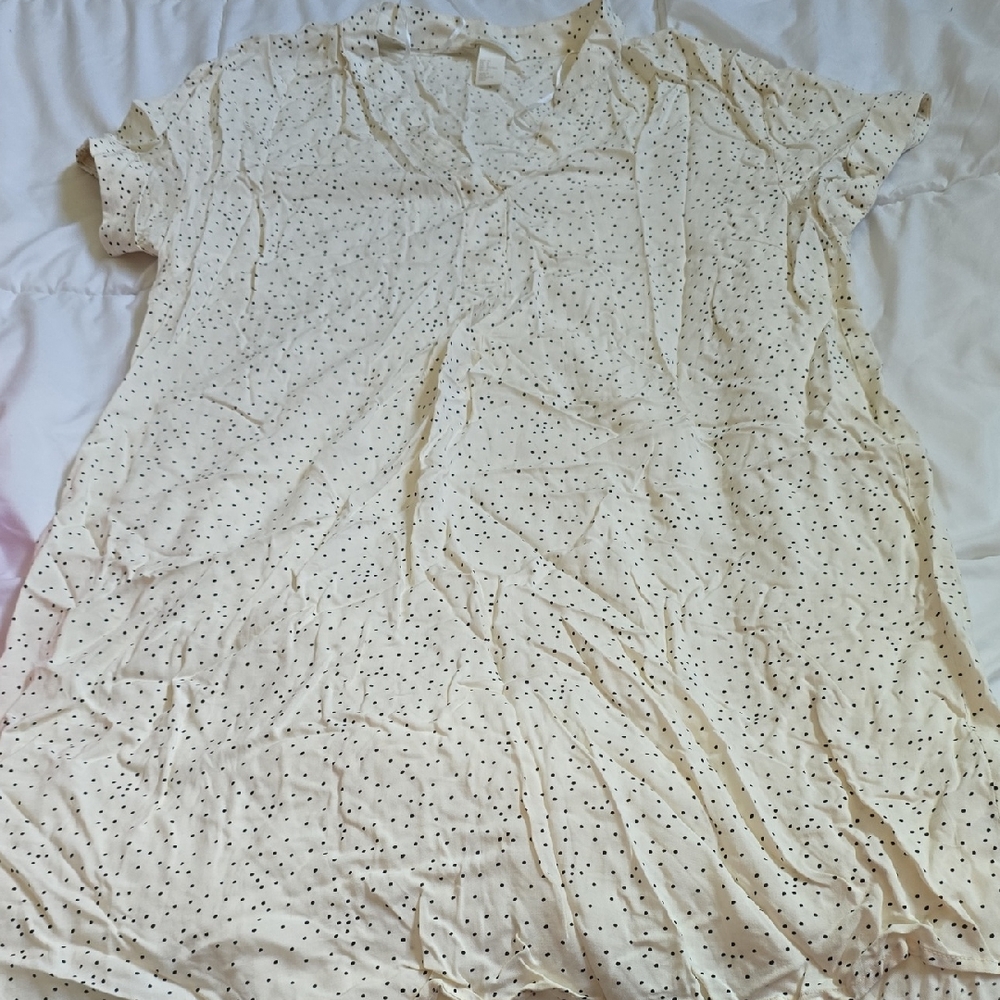 H&M Cream Blouse/dress with Black Dots